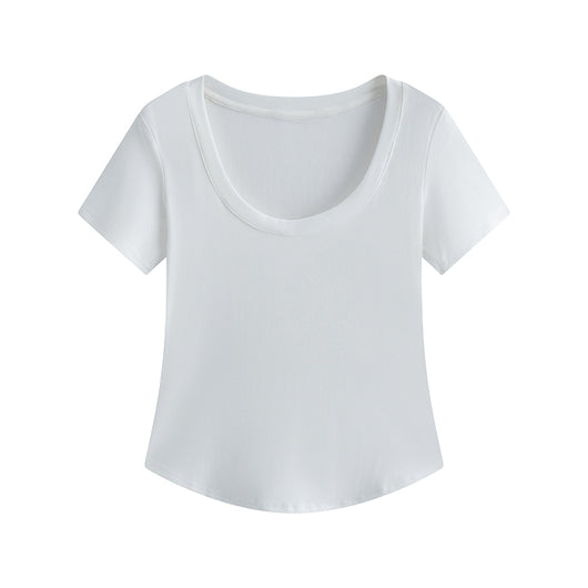 Blusa Slim Fit Escote U Manga Corta Efecto Adelgazante - Image 7