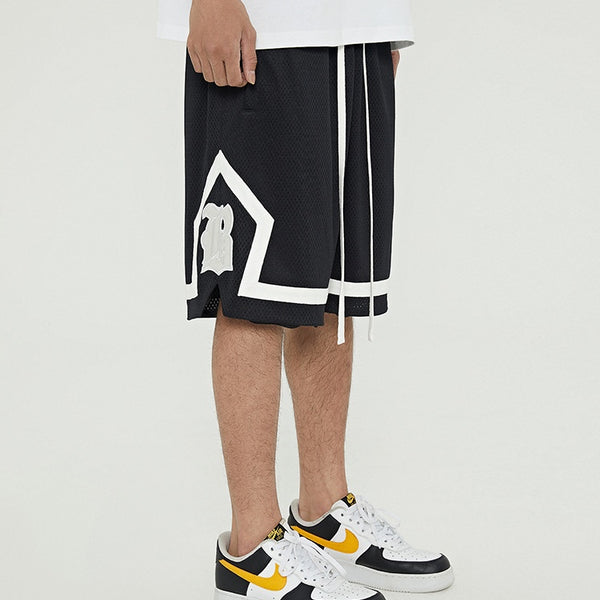 Pantalones de Baloncesto con Malla Doble Capa y Bordado