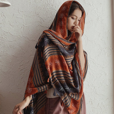 Rebozo Étnico Oversized Protector Solar Dual-uso Versátil - Image 14
