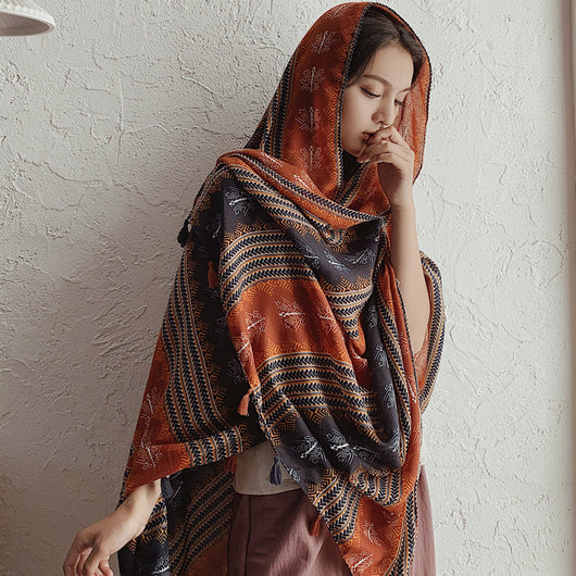 Rebozo Étnico Oversized Protector Solar Dual-uso Versátil - Image 14