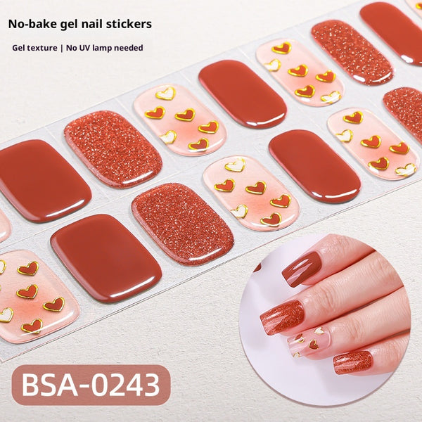 Adhesivos de Gel para Uñas Brillante Semitransparente sin Horno