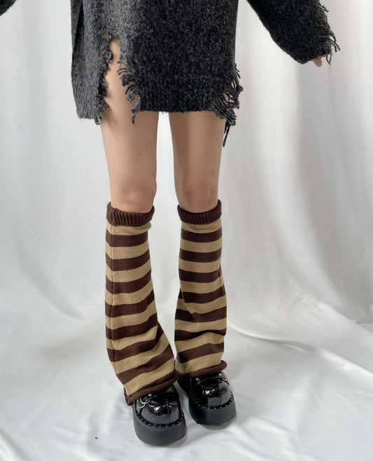 Calcetines Acampanados a Rayas Estilo Británico Vintage