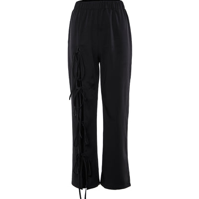 Pantalones rectos con detalles calados - Image 4