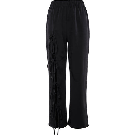 Pantalones rectos con detalles calados - Image 4