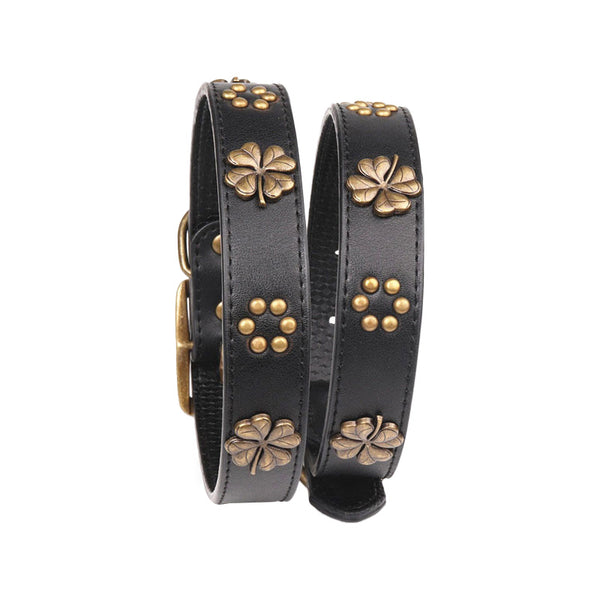 Collar para mascotas con hebilla de bronce vintage