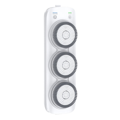 Three PBT brush head refills for an electric bath rubbing machine, packaged in a clear blister pack with a teal backing. - Image 5
