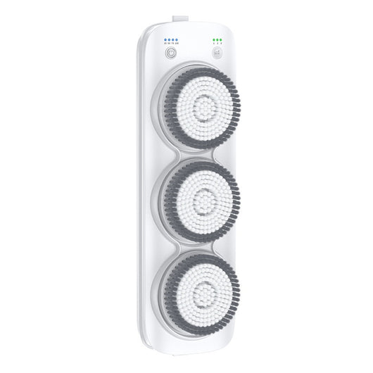 Three PBT brush head refills for an electric bath rubbing machine, packaged in a clear blister pack with a teal backing. - Image 5