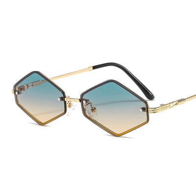 Gafas de Sol sin Marco con Protección UV y Diseño Geométrico Diamante - Image 10