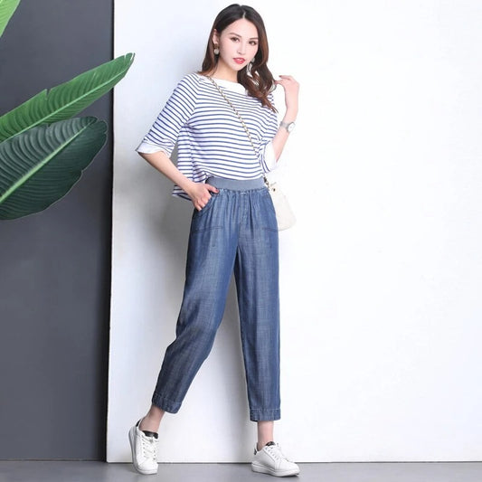 Pantalones Harem de Tencel Drapeado