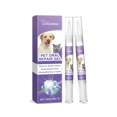 Pet shampoo and conditioner with lavender, pet oral repair gel, and a pink textured dog chew toy. - Image 9