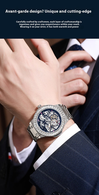 Reloj Mecánico Automático para Hombre con Movimiento Hueco y Diamantes - Image 21