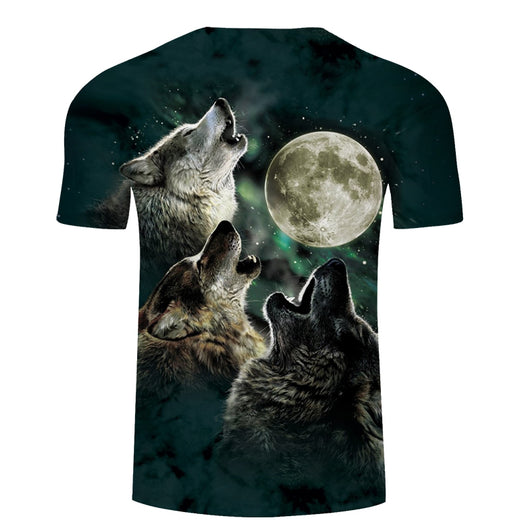 Playera con Estampado 3D de Lobo Digital - Image 4