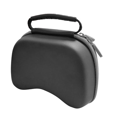 Black EVA storage bag for game controllers with a zipper closure and carrying handle. Inset shows a white controller inside. - Image 4