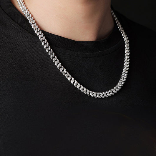 Cadena Cubana Moissanita Chapada en Oro y Plata - Image 10