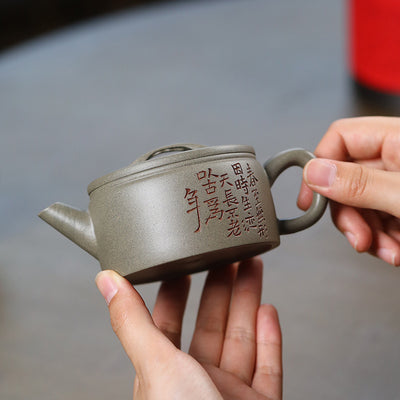 Tetera Artesanal de Barro Púrpura con Boca Ancha - Té Premium Hanwa - Image 3