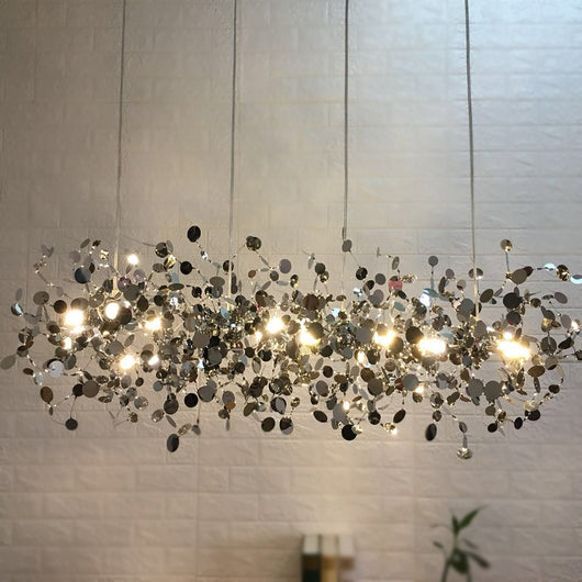 Lámpara Colgante Minimalista Nórdica Árbol de Hojas Acero Inoxidable - Image 12