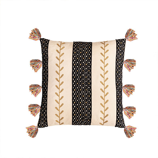 Funda de Almohada Marroquí de Algodón con Flecos Colores - Image 6
