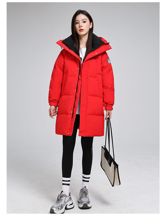 Chaqueta Acolchada Larga para Mujer Talla Grande Suelta y Cálida - Image 21