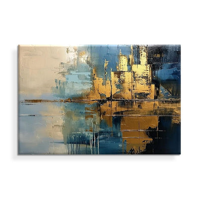 Cuadro Abstracto Moderno Óleo Texturizado Azul para Sala y Dormitorio - Image 5