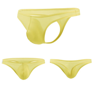 Tanga de Tiro Bajo para Hombre - Seda de Hielo Transparente y Sexy - Image 6
