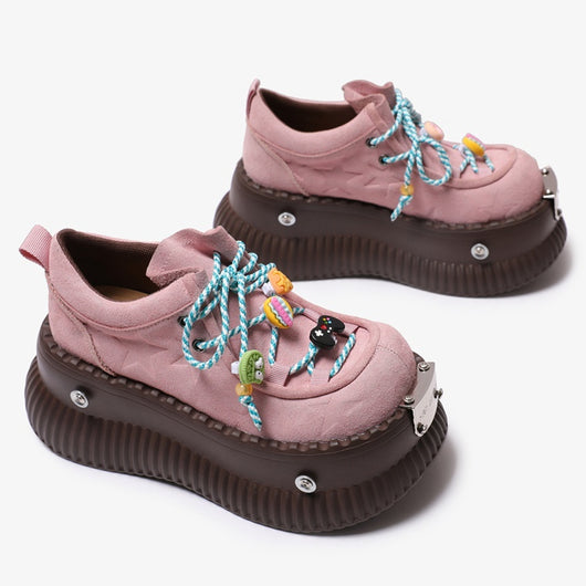Zapatos Plataforma Dopamine Verano de Cuero con Cordones - Image 3