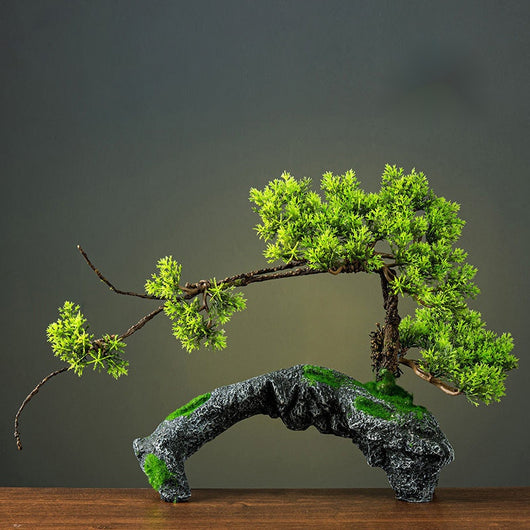 Bonsái Artificial de Pino Verde con Fuente - Decoración Feng Shui para Hogar y Oficina - Image 4