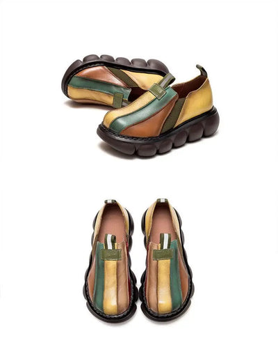Zapatos Étnicos Bicolor con Suela Gruesa y Punta Redonda - Image 13