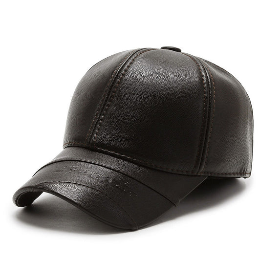 Gorro de Cuero PU Impermeable para Hombre Adulto Mayor - Protección Invernal