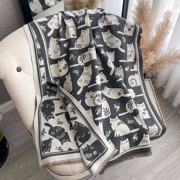 Bufanda Térmica para Gato Adorable con Tejido Jacquard Grueso