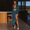 Conjunto Elegante Bandage con Abertura - Top y Falda Coordinados para Mujer