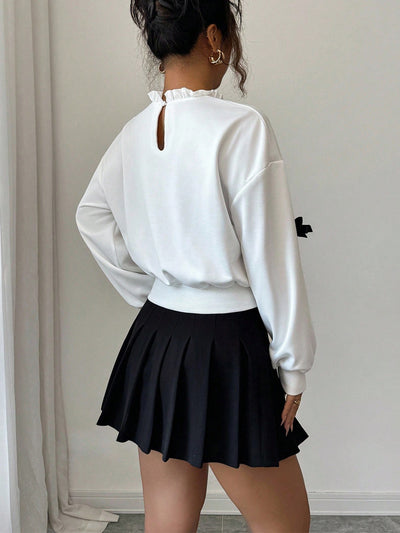 Sudadera Corta para Mujer con Detalle de Moño Elegante - Image 8