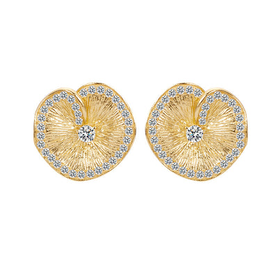 Aretes de Plata 925 con Diseño de Hoja de Loto Texturizada - Image 5