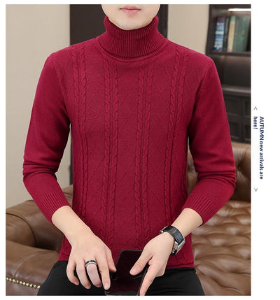 Suéter de Cuello Alto para Hombre con Tejido Trenzado - Image 15