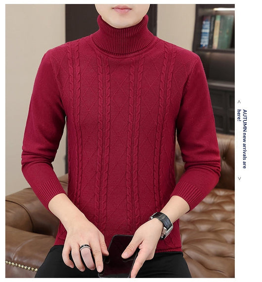 Suéter de Cuello Alto para Hombre con Tejido Trenzado - Image 15