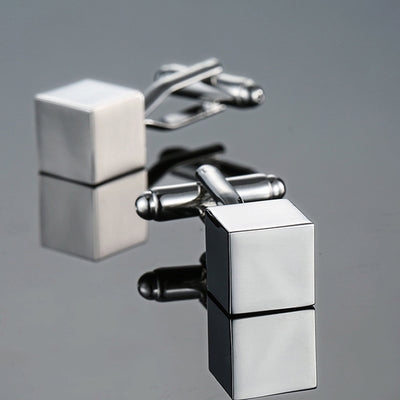 Gemelos Vintage con Patrón Esmaltado - Colección Cube Artesanal - Image 2