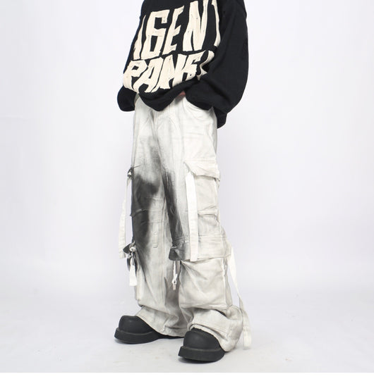 Pantalones Cargo Multi-bolsillos Hombre Corte Recto Cómodo - Image 12