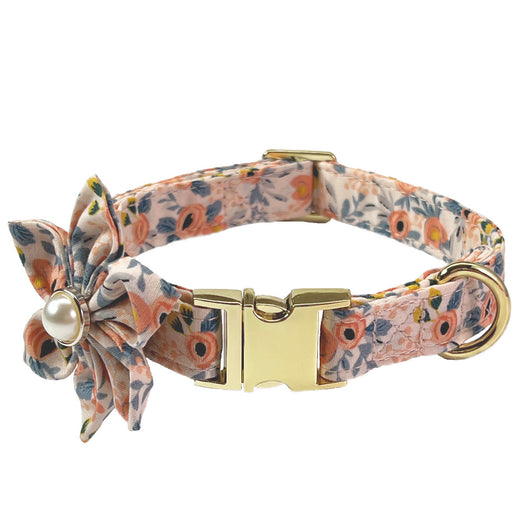 Collar Correa para Perro Mediano y Grande con Letras Personalizadas y Diseño Floral Metálico - Image 7
