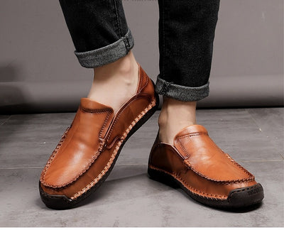 Mocasines Hombre Cuero Ligeros Antideslizantes Sin Cordones - Image 28