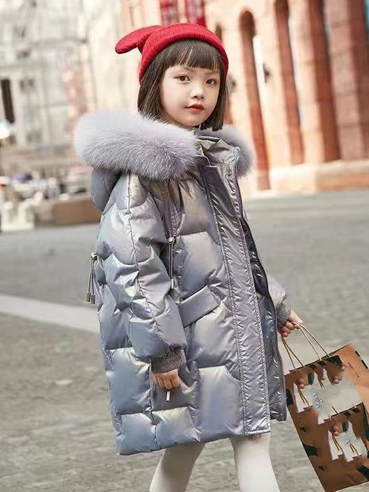 Abrigo Acolchado Talla Grande para Niña con Cuello de Lana - Invierno Cálido - Image 6