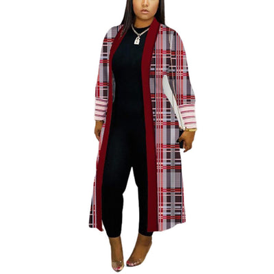 Abrigo Trench Largo Holgado con Costuras Decorativas para Commute - Image 4