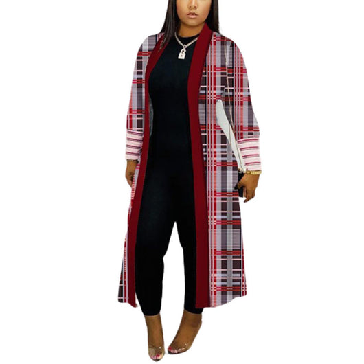 Abrigo Trench Largo Holgado con Costuras Decorativas para Commute - Image 4