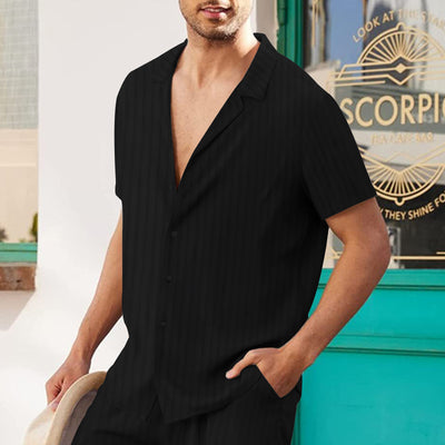 Camisa Polo Cardigan Holgada de Lino para Hombre - Verano - Image 3