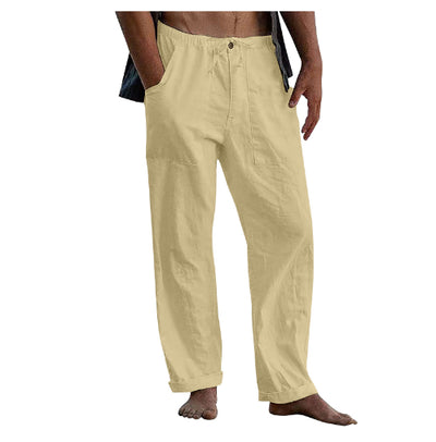 Pantalones de Lino Holgados con Cordón para Hombre - Image 18