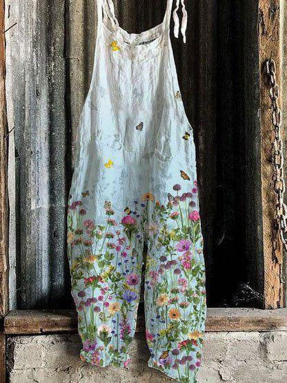 Jumpsuit Retro de Pierna Ancha para Mujer con Estampado Dulce - Image 21