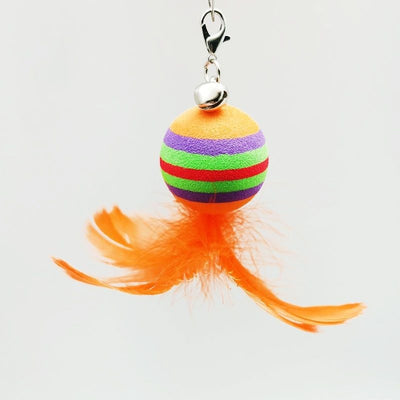 Glittery brown PVC rod cat toy with a flexible steel wire for attaching various replacement heads. - Image 8