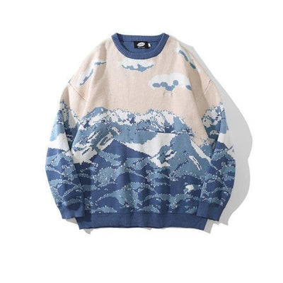 Suéter Retro Tie-Dye Montaña de Nieve - Cuello Redondo Oversize - Image 5
