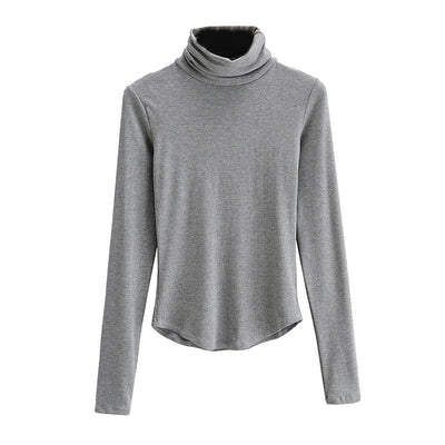 Polera Cuello Alto Ajustado Liso - Prenda Base Versátil - Image 4