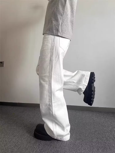 Pantalones Vaqueros Blancos Rectos Oversize para Hombre - Estilo Urbano Premium - Image 8
