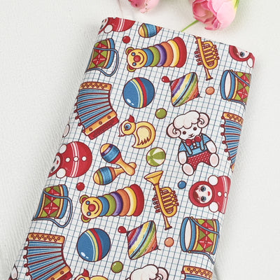 Tela de Algodón Estampada Retro Vintage para Juguetes - Tela DIY Artesanal