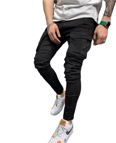 Pantalones Skinny Rotos con Múltiples Bolsillos y Tela Elastizada - Image 8